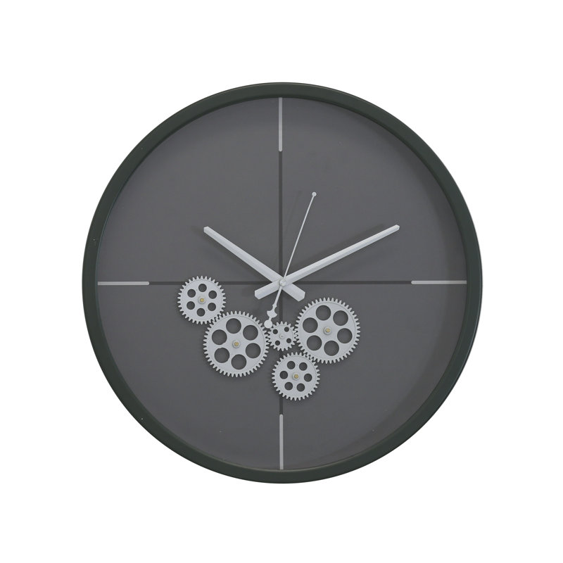 Metal Wall Clock, Dark Green