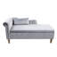 Chaise longue grise pour chambre à coucher - Velours, velours, garniture cloutée, rembourrage moderne et confortable-23728582