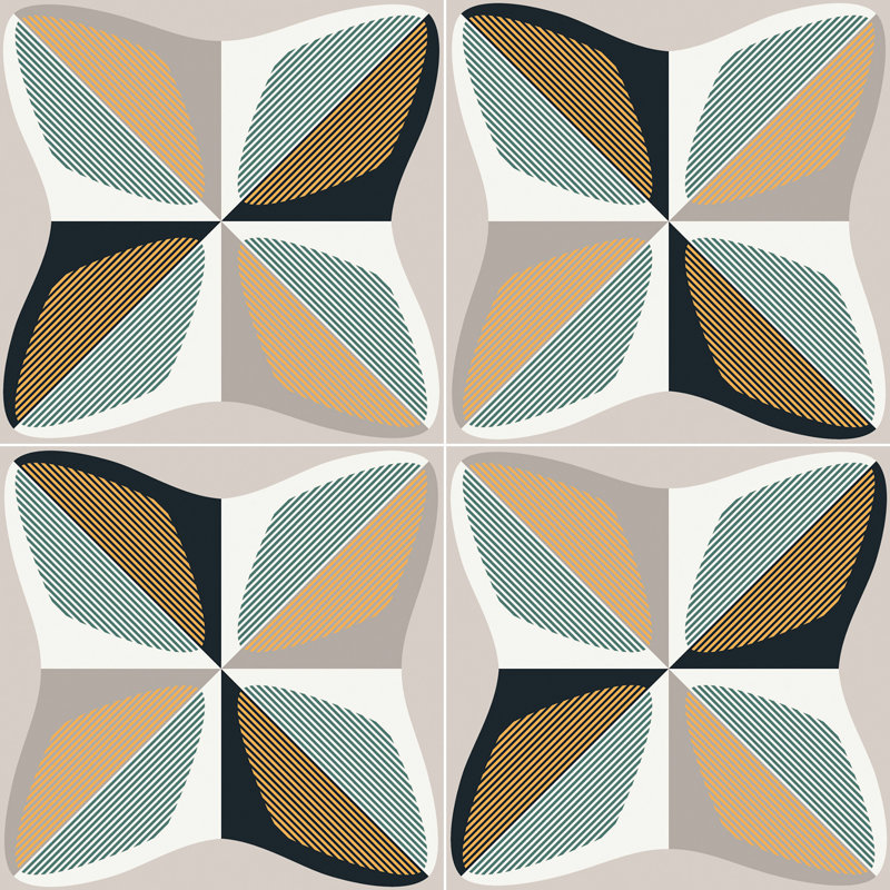 Carreau de porcelaine à motif de mur et de plancher 8 po x 8 po Fun Winter Collection, Jaune / vert olive