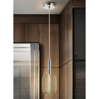 Mendota 1 - Light Chrome/Gold LED Cylinder Pendant