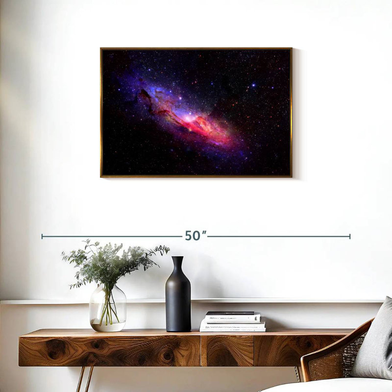 Galaxie dans l'espace, Cadre flottant doré, 31 po x 21 po