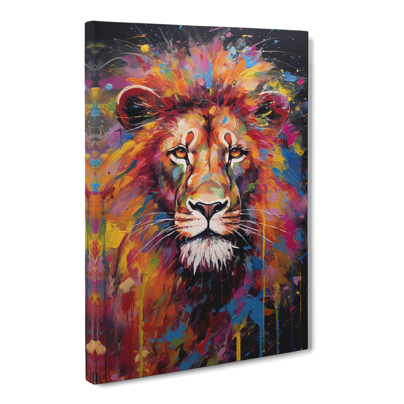 Lion Expressionism No.2 - Wrapped Canvas Print, 60cm H x 40cm W x 3cm D