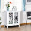 Buffet HOMcom, armoire de rangement pour la cuisine, armoire décorative à double porte vitrée avec tablettes réglables, blanc