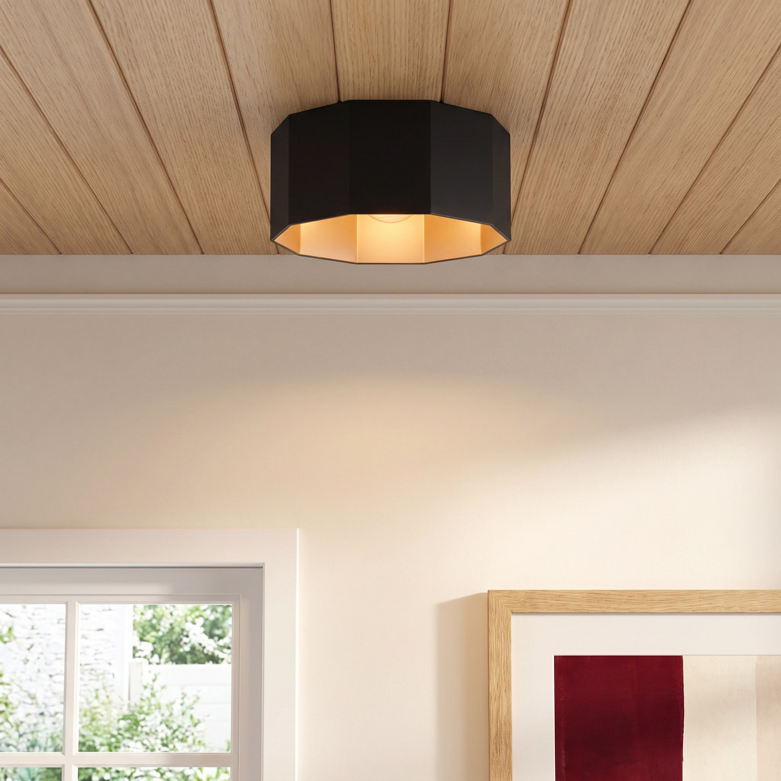 Logan 12" Single Light Flush Mount, Carbon Matte Black