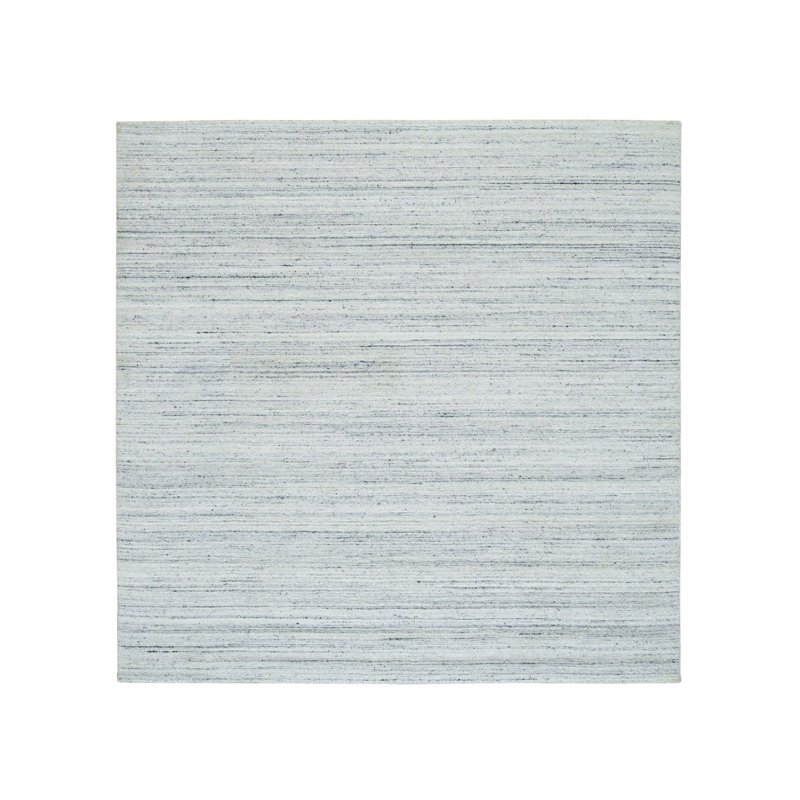 Tapis en laine tissé à la main en porcelaine blanche à motif mamelouk A15F6488F878407DBA415385B375252E, Carré 7 pi 11 po