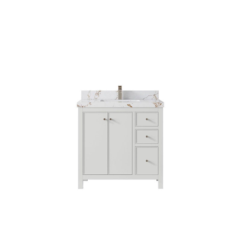 Meuble-lavabo simple avec plateau Chicago 36, Brun Viola