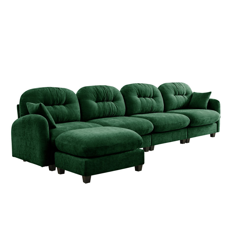 Ergonomique, chenille, coussin, espaces de lecture, chambres à coucher, 4, Vert, H 36,6 po x l 140 po x P 59,5 po