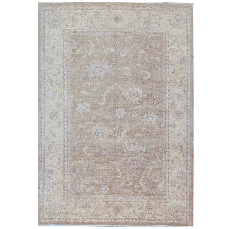 Tapis brun clair de haute qualité noué à la main