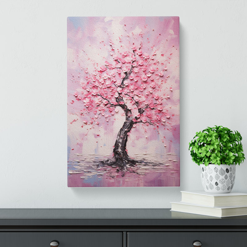 Cherry Blossom Tree Expressionism No.4 - Wrapped Canvas Print, 76cm H x 50cm W x 3cm D
