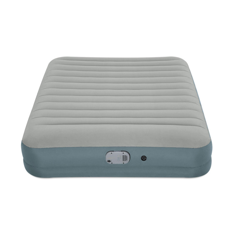Gray Queen Inflatable Air Mattress with Rechargeable Pump