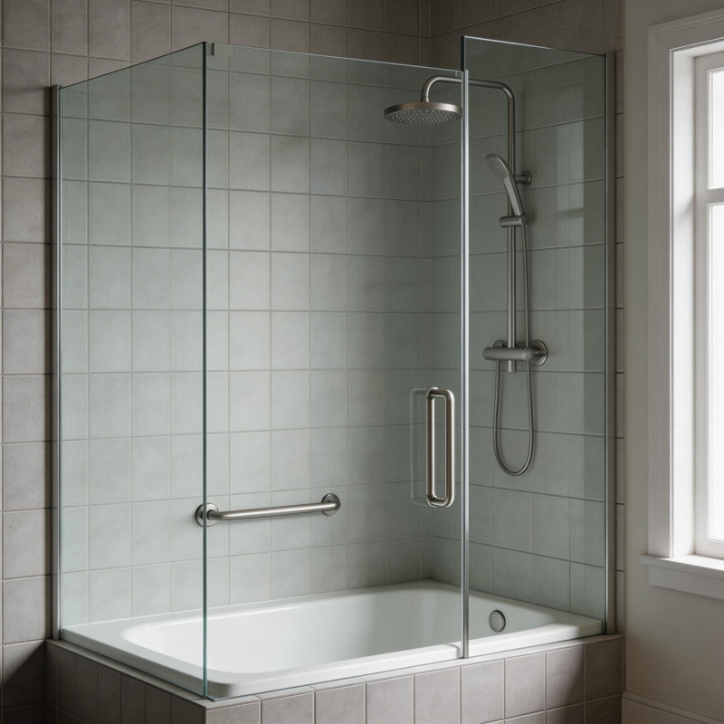 Barre d'appui pour salle de bain, Nickel brossé