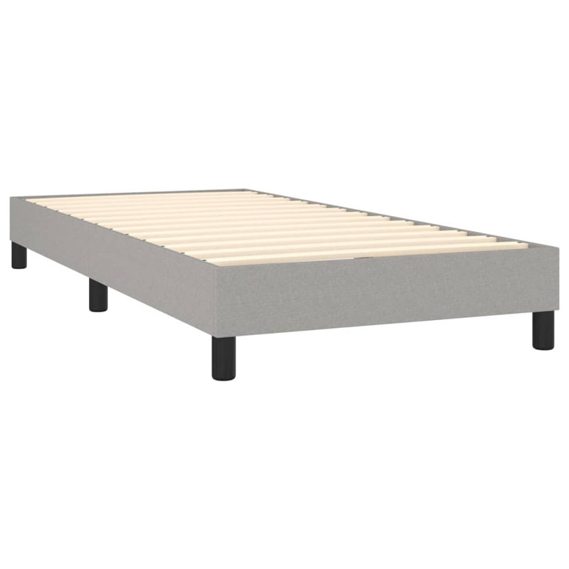 Box Spring Bed Frame Dark Grey California King Fabric, Dark Gray, California King, 9.8"