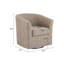 Fauteuil demi-tonneau pivotant en similicuir Wilmore avec rotation à 360 degrés et accent doré, parfait pour l'élégance moderne et le confort-134654202