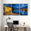 Abstrait, nuit étoilée, café, terrasse, scène de rivière, ensemble de 3 impressions sur toile