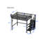 Lit simple mezzanine simple avec escalier, 94,3 x 47,8 x 73,4 pouces, métal, lits, cadres et bases, noir