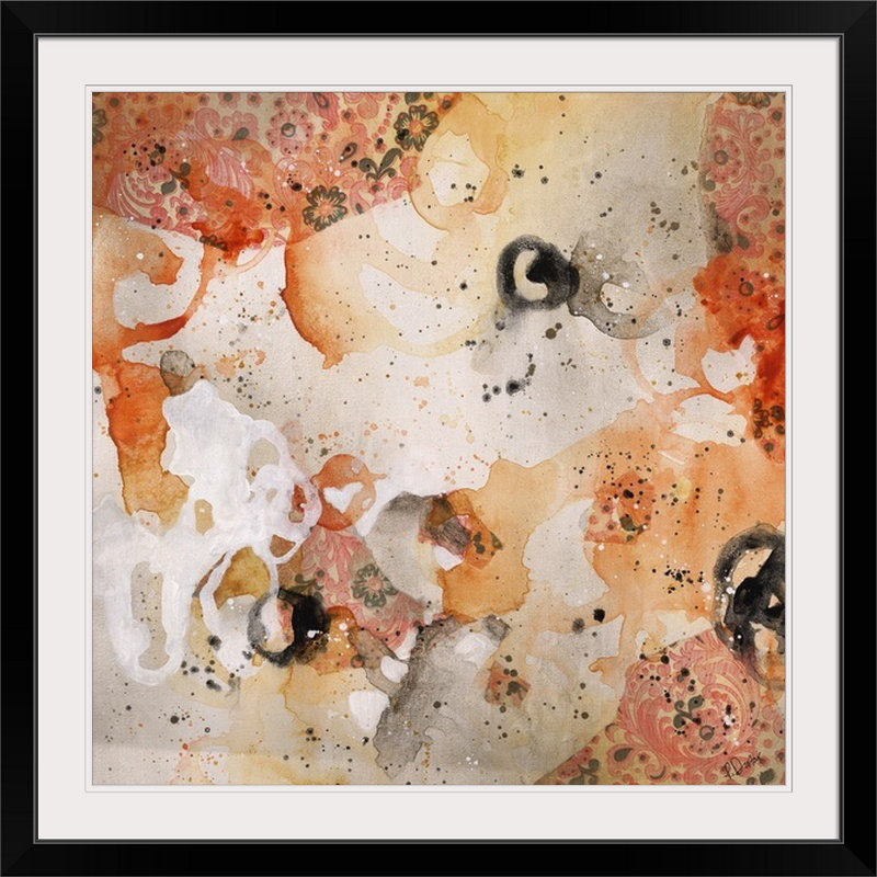 « convivial danse i » rikki drotar,, reproduction d’art, Cadre noir, H 20" x l 20" x P 1"