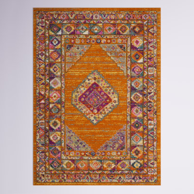 Tapis orange / fuchsia Christa Southwestern