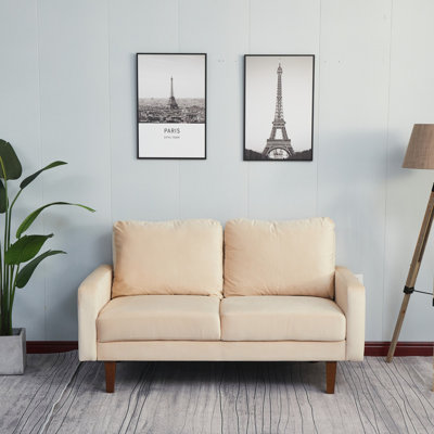 Comfortable High-Density Foam Loveseat With Microfiber Fabric And Solid Wood Frame For Long-Lasting Use