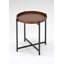 Table d'appoint ronde Amale avec plateau en bois amovible