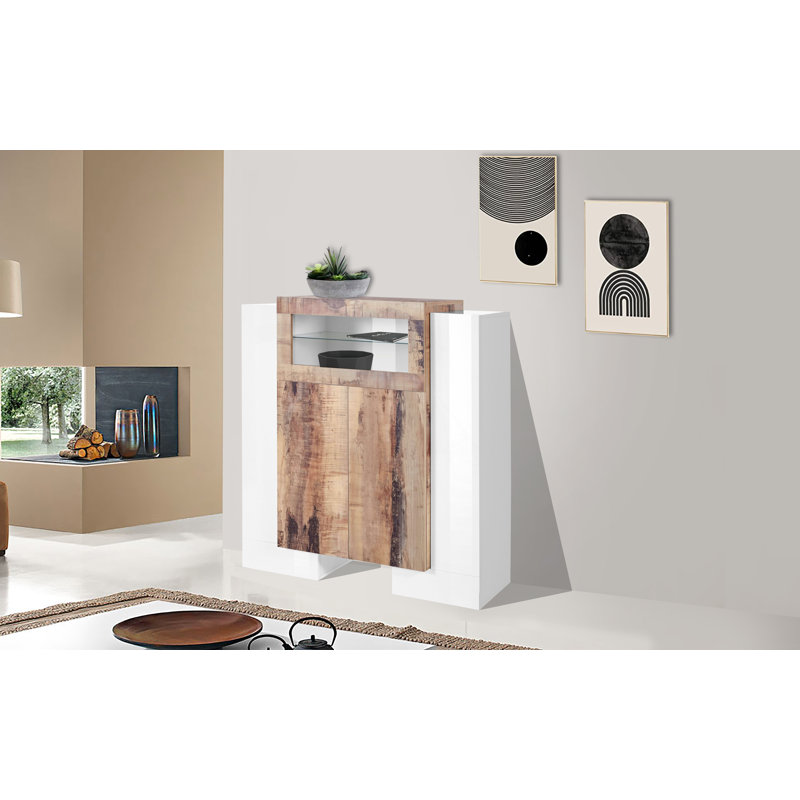 Meadowlands Display Cabinet, White/Brown