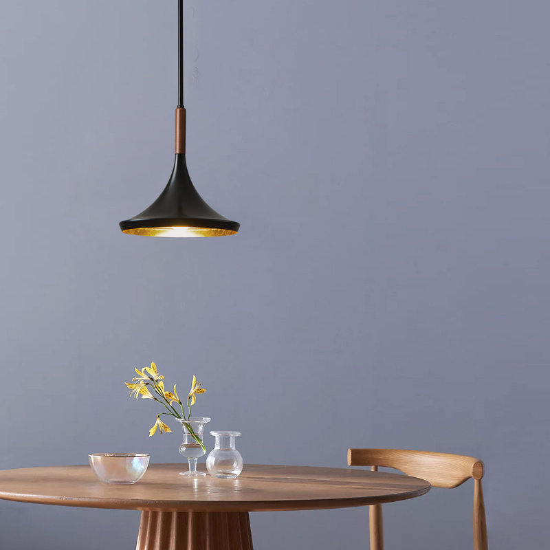 Luminaire suspendu Lodi - noir mat, noyer, Petit