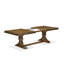 Ensemble de table de salle à manger 9 pièces comprenant une table rectangulaire et 8 chaises de salle à manger en polyester gris clair, noyer antique-2143423540