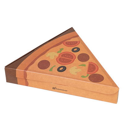 Restaurantware-Eco Pie 9.3 x 10.3 x 1.8 Inch Pizza Slice Boxes, 100 Clamshell Pizza Slice Containers - Greaseproof, Tab Lock, Kraft Paper Individual Boxes, Recyclable