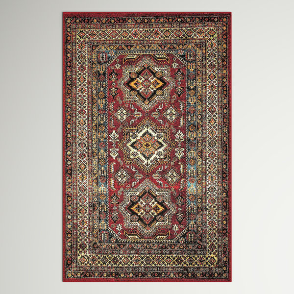 Three Posts™ Brook Lane Southwestern Red Indoor/Outdoor Area Rug ...