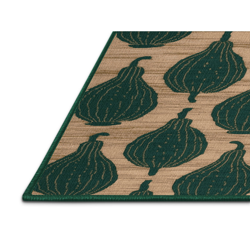 Washable Bottle Gourd Vegetables Area Rug, Rectangle 2' x 3'