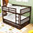 Full Over Full Wood Bunk Bed With Trundle And Ladder