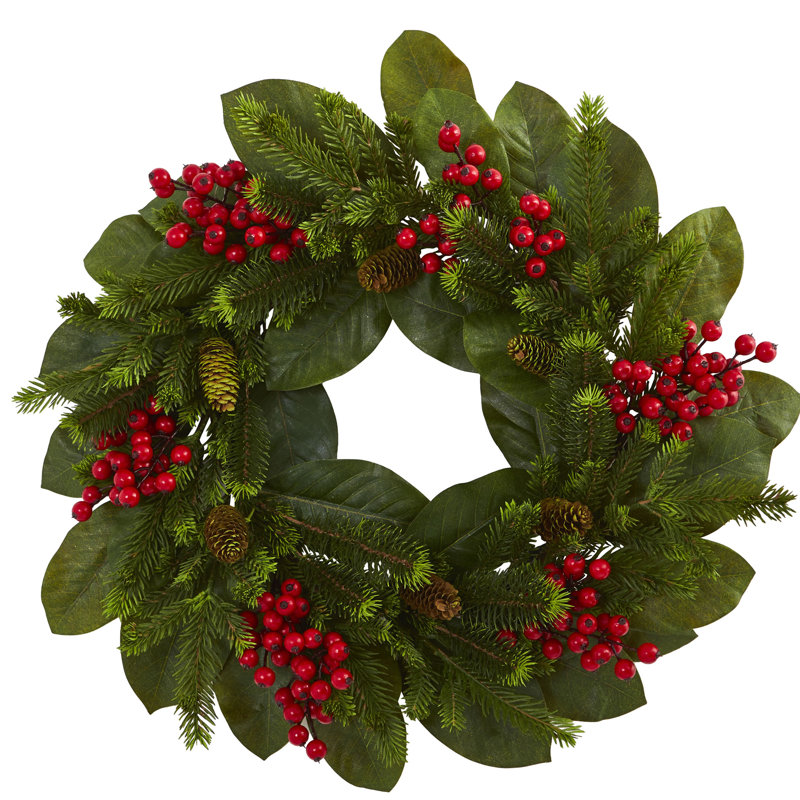 Faux Plastic Wreath, 5" H x 24" W x 24" D