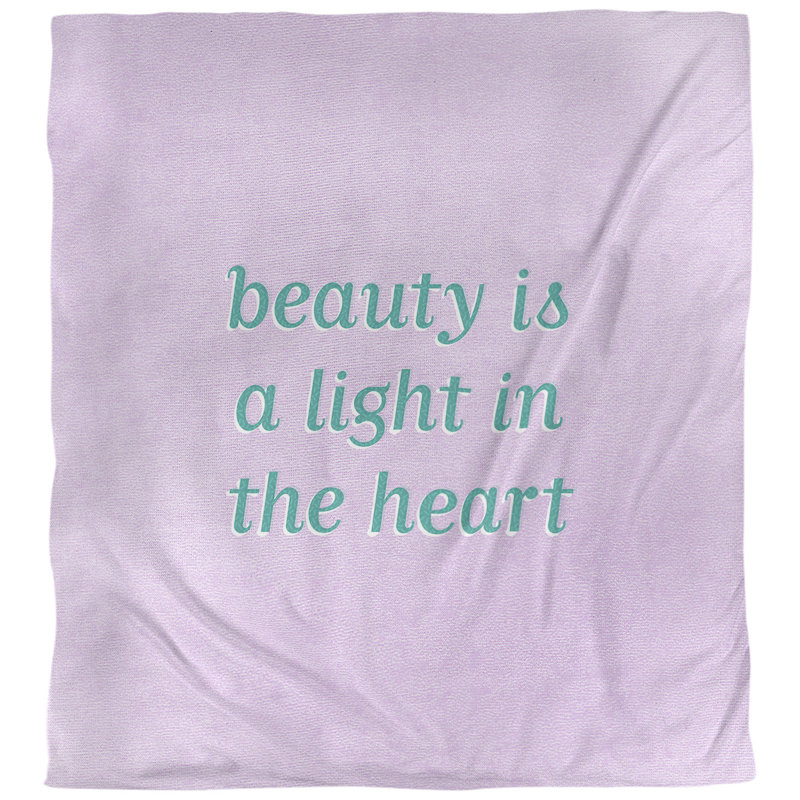 Housse de couette simple Beauty Inspirational Quote, Housse de couette pour très grand lit, Mauve / bleu sarcelle contrastant