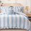 Ensemble de literie bleu pour lit simple/simple XL, couette à volants en microfibre, motif toile romantique
