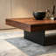 Table basse carrée en bois manufacturé brun