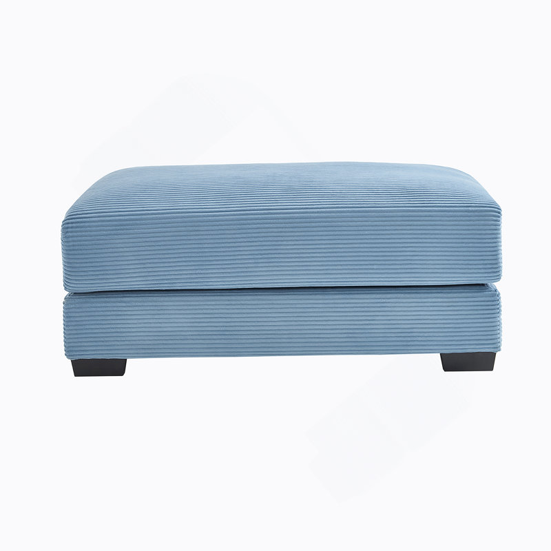 28 Ottoman Corduroy- Blue, Blue