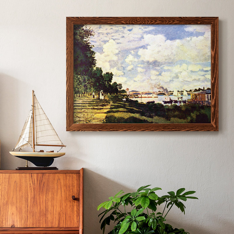 «Sailing At Argenteuil», reproduction d'art encadrée sur toile par Claude Monet, H 18 po x l 26 po x P 1,5 po, Érable