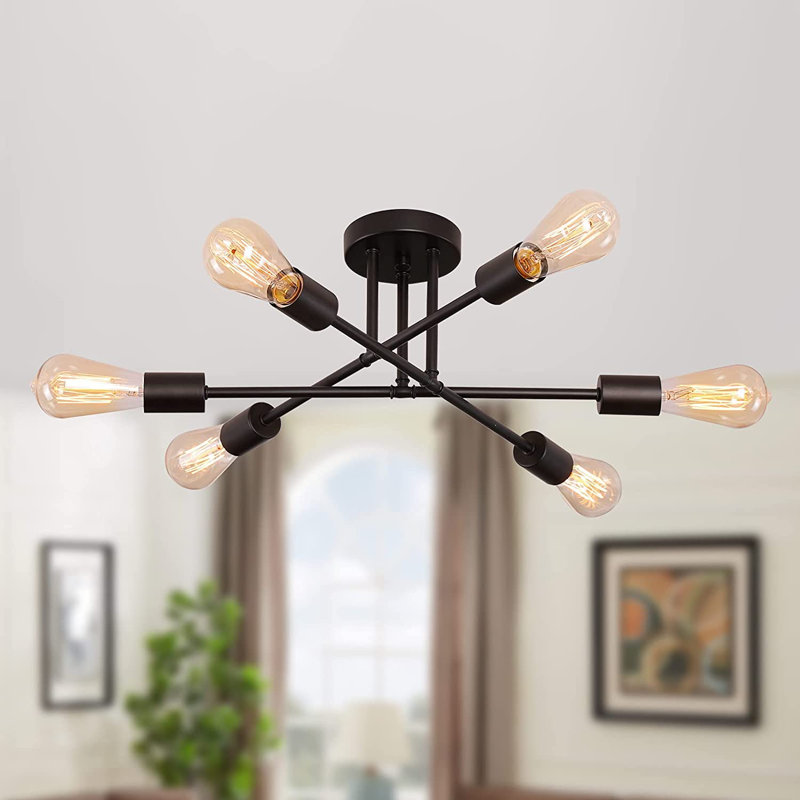 Ionela Semi Flush Mount, Black