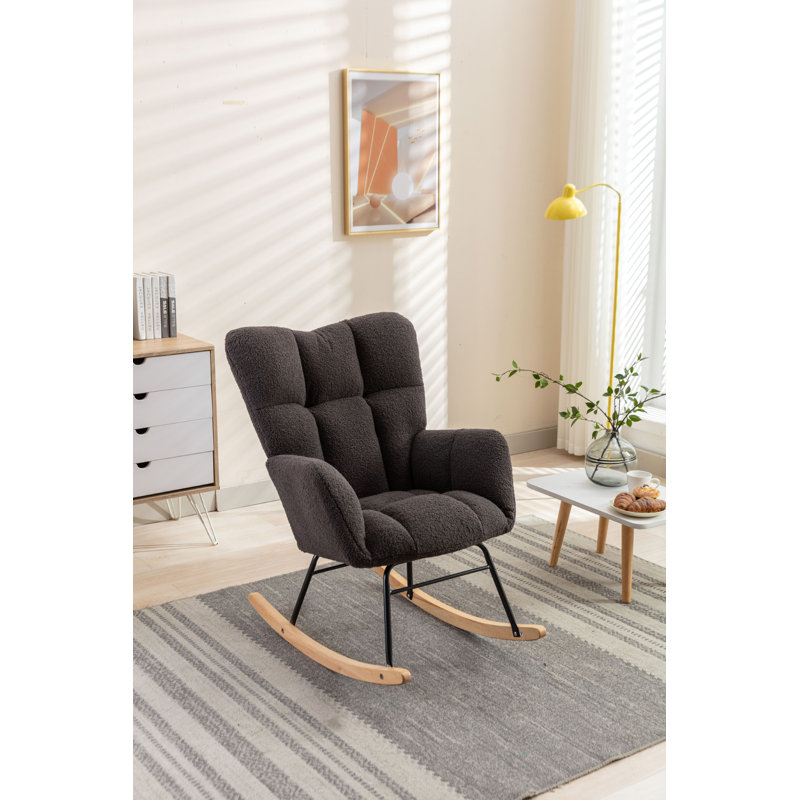 Chaise de chambre à coucher Teddy, Gris foncé