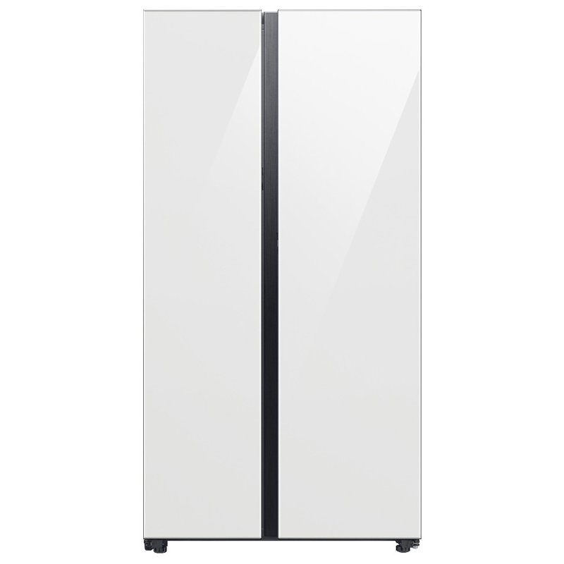 Samsung Bespoke Side-by-Side 28 cu. ft. Refrigerator with Beverage Center, White Glass