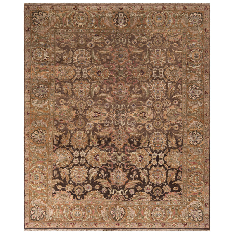 Tapis oriental brun en laine Stiles, Rectangle 6 pi x 9 pi