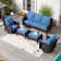 Nadilee Premium All-Weather Wicker 5 - Person Patio Conversation Sets with Cushions