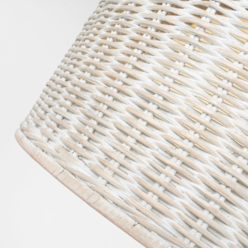 Nancy 3 - Light Pendant, 22.25" H x 18.75" W x 18.75" D, White Wicker, Soft Brass