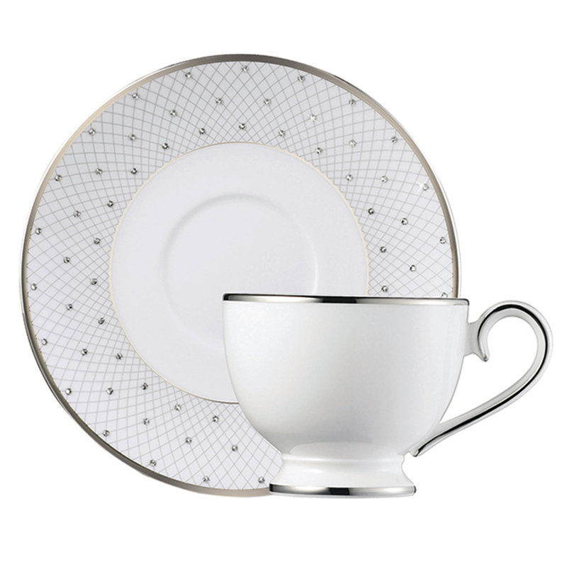 Tasse et soucoupe espresso platine Princess