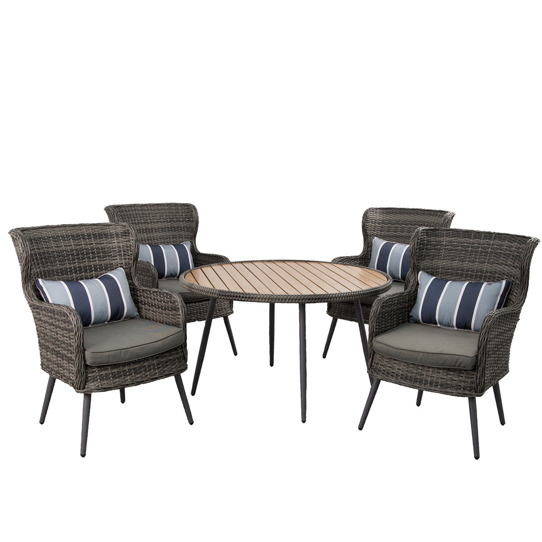 4-Sitzer Lounge-Set Curnow aus Polyrattan mit Polster