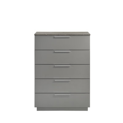 Commode 5 tiroirs Oniskey - gris