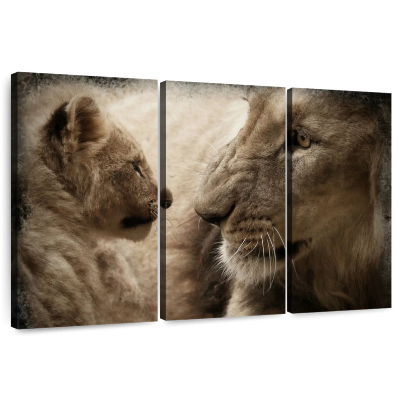 Brampt Lion And His Cub, 20'' H X 33'' W