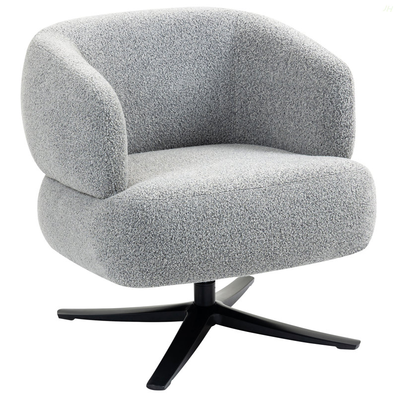 Fauteuil pivotant Cuddle-Style, convenant aux balcons, aux bureaux et aux salons, gris, Gris antique, Noir mat