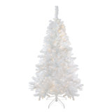 6.5' Pre-Lit White Medium Iridescent Pine Artificial Christmas Tree - Multi Function LED Lights