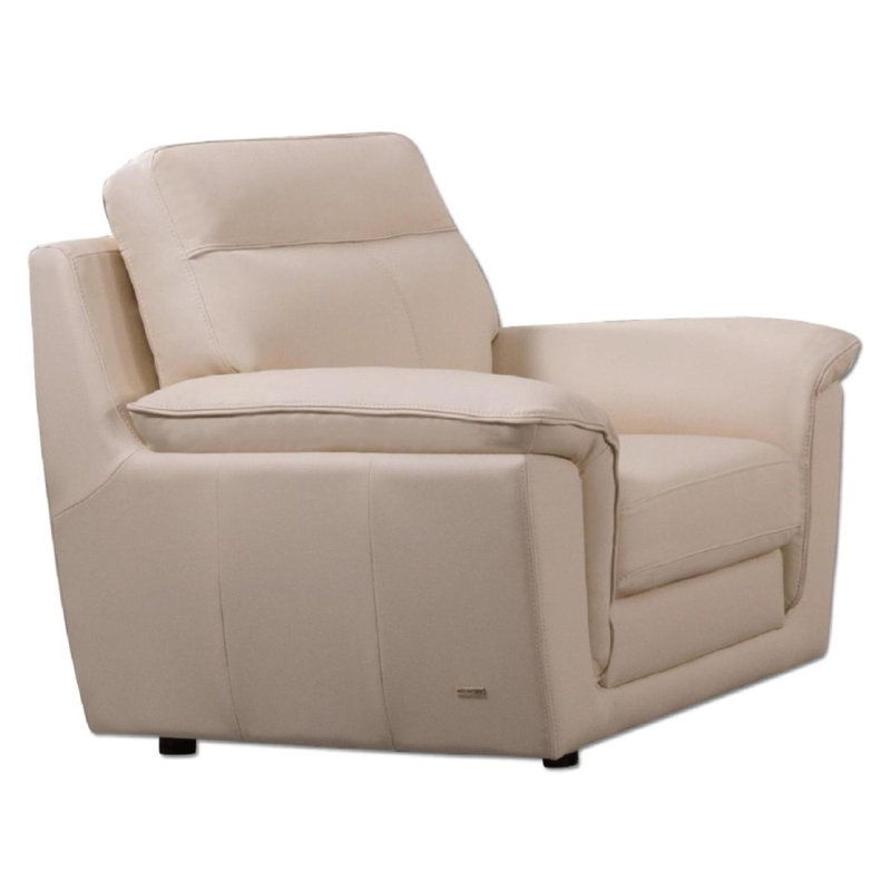 Fauteuil Owen, Cuir véritable beige