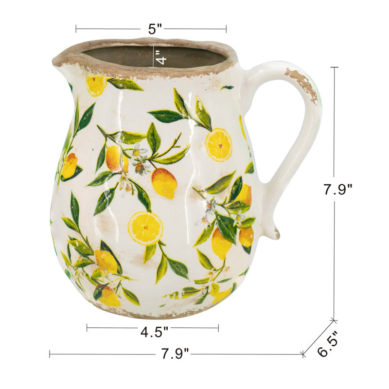 Vase rond en céramique avec motifs